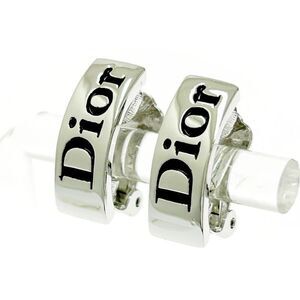 Christian DIOR Metal Dior Logo Earrings Ladies Silver 493548 Earrings